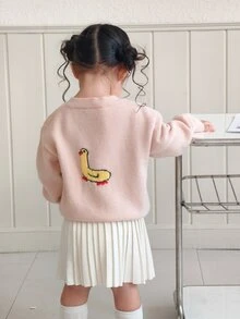 DAZY Infant/Toddler (Girl) Casual Long Sleeve Cardigan, Autumn/Winter - Baby Pink - View 5