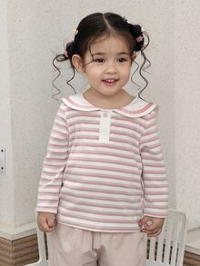 DAZY Infant/Toddler (Girl) Collared Long Sleeve Autumn/Winter Top - Pink - View 6