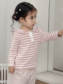DAZY Infant/Toddler (Girl) Collared Long Sleeve Autumn/Winter Top - Pink - View 5