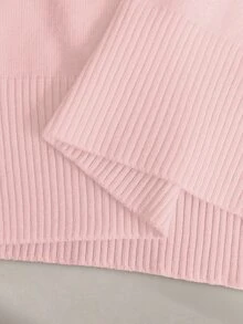 SHEIN Women's Spring/Summer White Simple Casual Turndown Collar Raglan Short Sleeve Solid Color Fitted Knit Top Solid Color Tops Pink Blouses Baby Pink Tops - Baby Pink - View 7