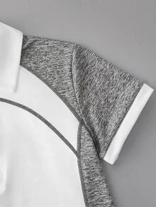 CourtClass CourtClass Women's Colorblock Zipper Half-Placket Short Sleeve Sports Polo Shirt Golf Workout White Summer Athleisure Active - Multicolor - View 7