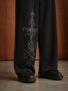 TOKVUE Men's Printed Streetwear Sweatpants - Black - View 4