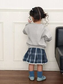 DAZY Baby Girl Autumn/Winter Long Sleeve Bow Korean Style Sweatshirt - Apricot - View 2