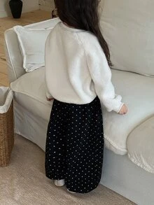 DAZY Infant (Girl) Polka Dot Loose Casual Denim - Black - View 2