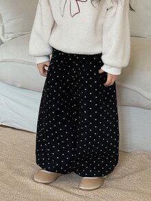 DAZY Infant (Girl) Polka Dot Loose Casual Denim - Black - View 3