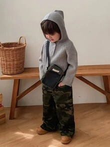 DAZY Infant (Boy) Casual Solid Color Comfortable Autumn/Winter Long Sleeve Sweater - Grey - View 4