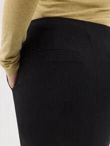 KÆRIA Hus Clean Front A-Line Mini Skirt - Compact Tailoring - Black -  Minimalist, 90s, Tailored - Black - View 7