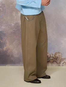 Emperor Men's Solid Color Fashion Casual Versatile Straight Leg Pants - Army Green - View 1