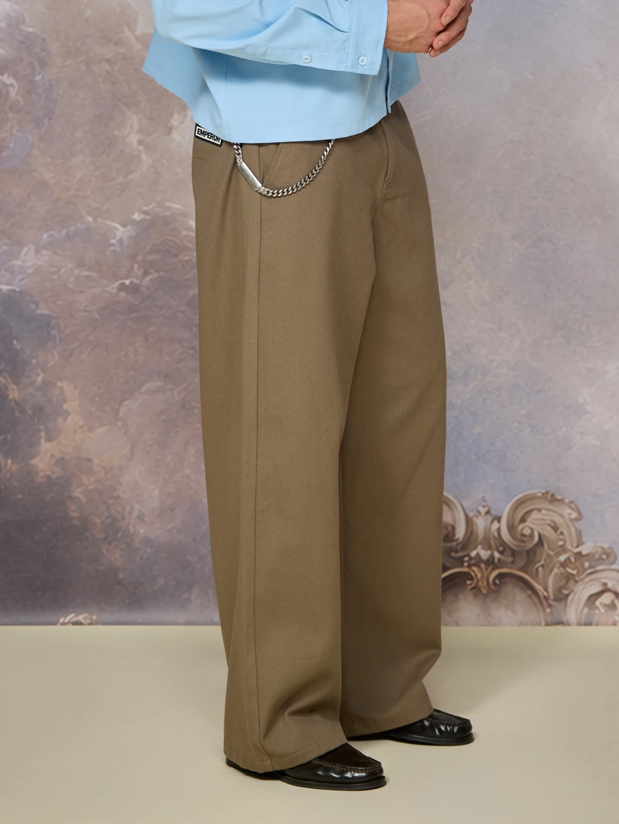 Emperor Men's Solid Color Fashion Casual Versatile Straight Leg Pants - Army Green - View 1