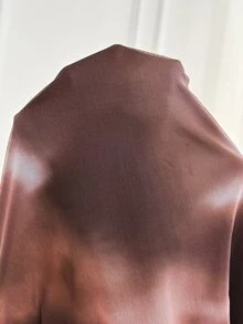 SHEIN 韓式紮染百褶長袖時尚孕婦T恤 秋季 - 棕色 - 查看 7