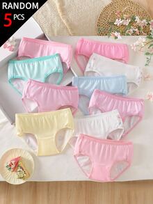 SHEIN Random 5-Piece.Girl Cute Macaron Unicorn Combination Triangle Underwear. Autumn Winter - Multicolor - View 2