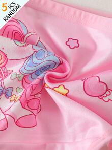 SHEIN Random 5-Piece.Girl Cute Macaron Unicorn Combination Triangle Underwear. Autumn Winter - Multicolor - View 8