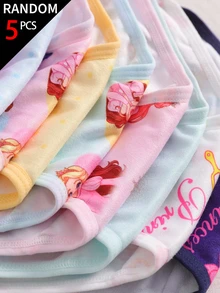 SHEIN Random 5-Piece.Girl Princess Print Cute And Elegant Multi-Color Triangle Underwear. Autumn Winter - Multicolor - View 8