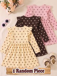 Young Girl Autumn Casual Leopard Print Dress - Multicolor - View 2