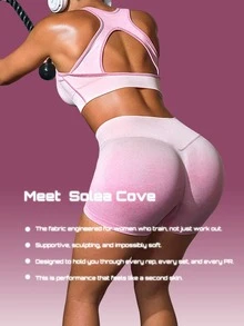 Solea Cove Solea Cove Women's Gradient Back Cut-Out Sports Bra - Pink - View 7
