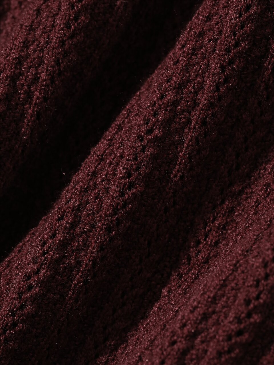 Autumn/Winter V-Neck Burgundy Gold Button Front Opening Pocket Ribbed Knit Ruffle Fish Tail Hem Elegant Vintage Commute Women's Sweater Dress
