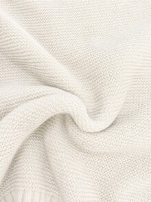 SHEIN Autumn/Winter Slouchy Horizontal Ribbed Long Knit Sweater Dress, Loose Drop Shoulder Mid-Length Casual Everyday Sweater Dress - Apricot - View 3