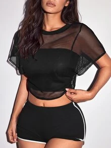 Slayform Women's Solid Color Casual Versatile Daily Travel Sports T-Shirt - Black - View 13