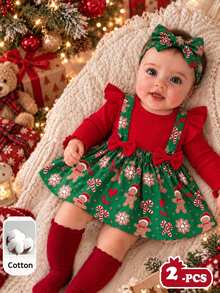 LMoss Kids Gaun Kasual Rajut Warna Polos untuk Bayi Perempuan, Leher Bulat, Hiasan Ruffle, dan Hem Tenun, Cocok untuk Natal, Model Musim Gugur Terbaru - MultiWarna - View 5