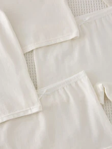 2 Sets Girls Basic Sweet Minimalist Multi-Color Lace Trim Camisole & Lace Trim Panty Lingerie Set, Innerwear - White - View 4