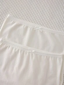 2 Sets Girls Basic Sweet Minimalist Multi-Color Lace Trim Camisole & Lace Trim Panty Lingerie Set, Innerwear - White - View 7
