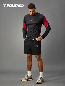 Acti Log Men's Elastic Waist Drawstring Pocket Split Ox Head Pattern Sports Shorts Men S Running Shorts Athletic Shorts For Men Sports Shorts For Men Workout Clothes Running Shorts - Multicolor - View 8