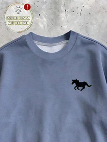 Tween Boy Animal Pattern Colorblock Sweatshirt And Pants Casual Modest Daily Outfit Set School Active Blue White Stripe - Multicolor - View 6