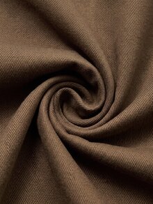 Vesra Women's Loose Fit Casual Shirt With Wrap-Around Stand Collar, Overlap Asymmetric Placket And Single Button, Long Sleeve - Coffee Brown - View 4