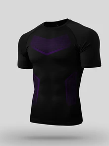 Coreblaze Men's Short Sleeve Slim Fit Fitness Sports T-Shirt, Gym - Black - View 4