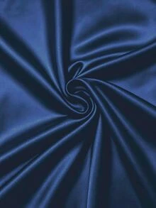 SHEIN LUNE Women's Midnight Elegant Satin Backless Sleeveless Ruffle Dress, Suitable For Evening Parties, Festivals, And Everyday Wear. - Navy Blue - View 4