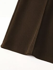 Femmeverse Pantalones largos holgados versátiles de talla grande para uso diario y oficina - Marrón - Ver 7