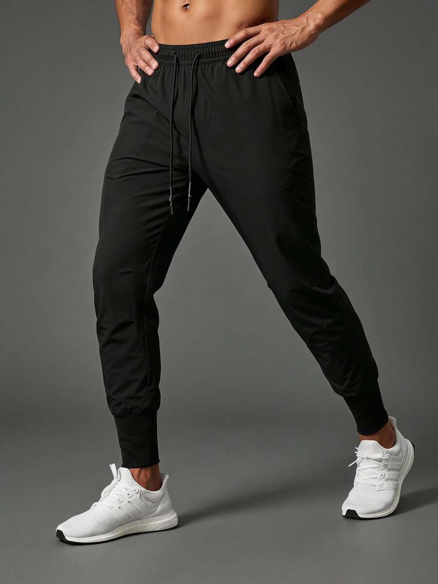 Coreblaze Men Drawstring Waist Sports Pants Sweat Pants - Black - View 1