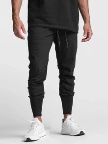 Coreblaze Men Drawstring Waist Sports Pants Sweat Pants - Black - View 3