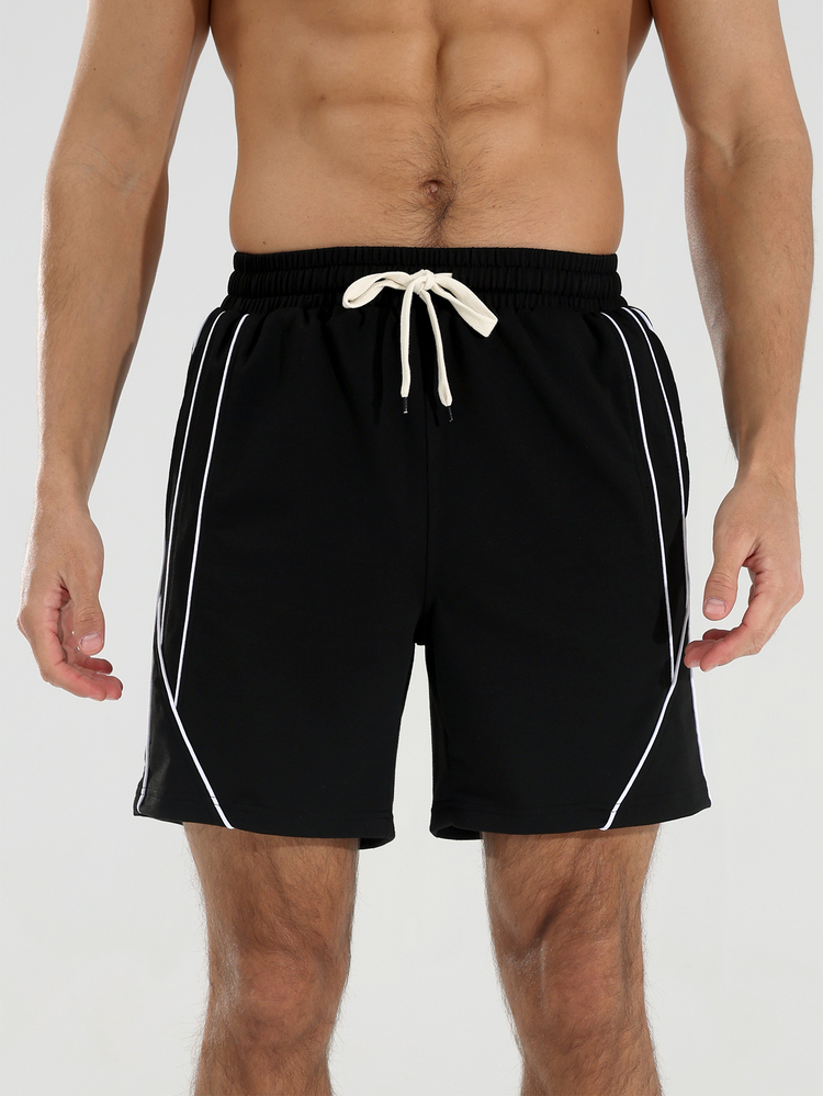Coreblaze Men's Drawstring Waist Pockets Casual Versatile Sports Shorts - Black - View 4