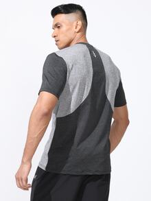 Coreblaze T-shirt de sport à manches courtes simple et décontracté de style boyfriend avec couleurs contrastées pour hommes. Chemise de compression pour hommes. - Noir - Voir 2