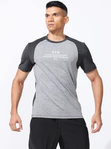 Coreblaze T-shirt de sport à manches courtes simple et décontracté de style boyfriend avec couleurs contrastées pour hommes. Chemise de compression pour hommes. - Noir - Voir 7