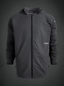 Coreblaze Boyfriend Style Men's Drawstring Hooded Casual Sports Jacket,Gym Clothes Hiking - Dark Grey - View 6