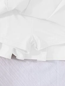 SHEIN Girls' Elegant Pleated High-Waisted Skirt With Built-In Safety Shorts, 2-In-1 Skirt Pants, Versatile All-Season Piece, Can Be Paired With Shirts, Short/Long Sleeve T-Shirts, Polo Shirts, Sweatshirts, Baseball Jackets, Coats, Autumn/Winter, Thermal Lined And Thickened - White - View 6