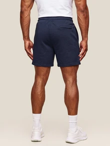 OTTIMOZO Men's Letter Print Drawstring Waist Pocket Sports Shorts, Gym,Baggy,Workout,Jogging ,Brands,Running,Sport , - Navy Blue - View 2