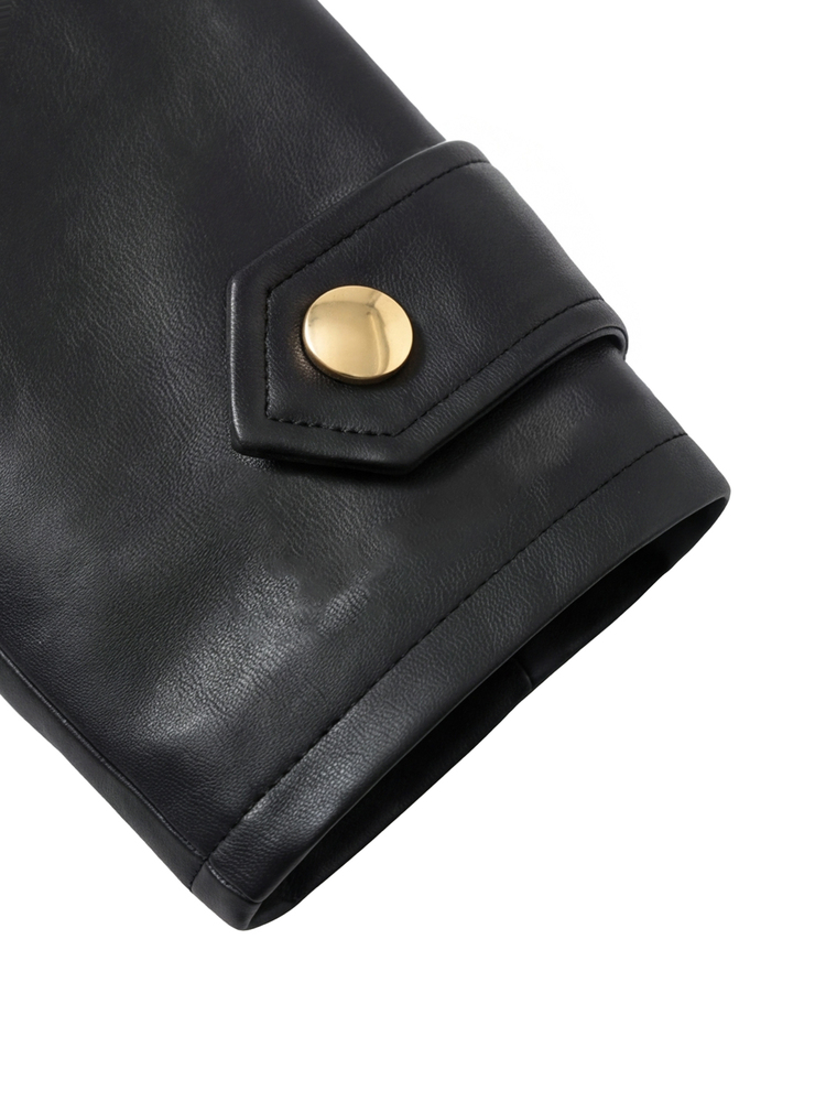 GlowEve CURVE Plus Size Women's Fashion Versatile Commute Daily PU Leather Jacket, Suitable For Autumn/Winter - Black - View 4