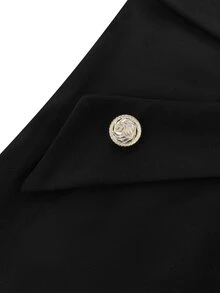 Velvienne Versatile Metal Buckle Decor Plus Size Women's Elegant Skirt - Black - View 8