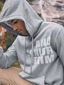 Coreblaze Men's Letter Printed Drawstring Hooded Outdoor Sports Sweatshirt - Dark Grey - View 10