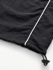 Voltform Men's Letter Print Drawstring Waist Loose Fit Sports Long Pants, Gym - Black - View 6