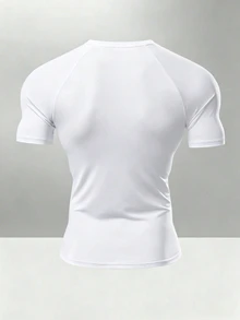 Coreblaze Conjunto deportivo de manga corta y pantalones largos de corte slim para hombre, para el gimnasio - Blanco - Ver 2