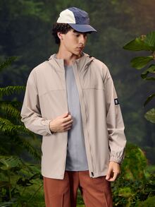Coreblaze Men's Casual Outdoor Zip-Up Hooded Sun Protection Jacket, Autumn - Apricot - View 4