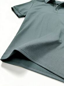 Coreblaze Men's Solid Color Minimalist Daily Wear Short Sleeve Sports Polo T-Shirt - Green - View 5