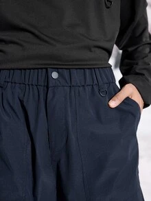 Coreblaze Men's Letter Print Straight Leg Loose Outdoor Pants - Grey - View 4