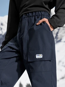 Coreblaze Men's Letter Print Straight Leg Loose Outdoor Pants - Grey - View 3