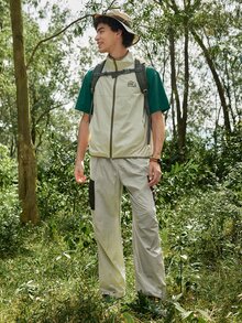 Coreblaze Men's Elastic Waist Contrast Color Pocket Casual Outdoor Pants - Multicolor - View 5