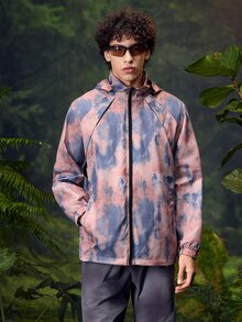 Coreblaze Men's Fashion Tie-Dye Zip Up Hooded Lightweight Sun Protection Jacket, Spring & Autumn - Multicolor - View 6